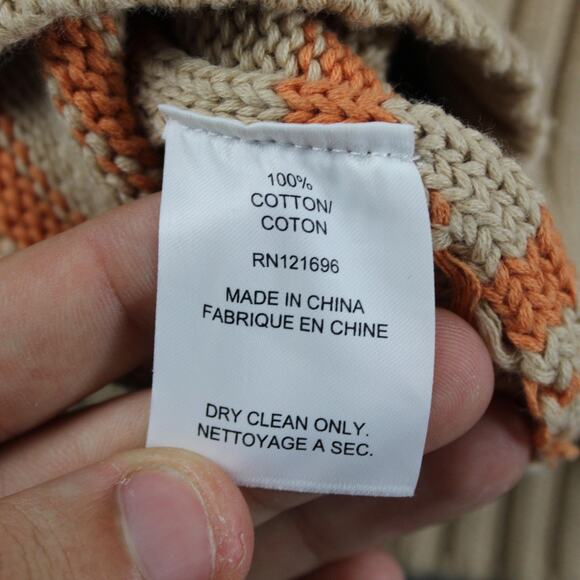 Demylee Sweater Womens XS Leigh Stripe Tan Orange Striped Pullover Knit Preppy - Picture 7 of 10